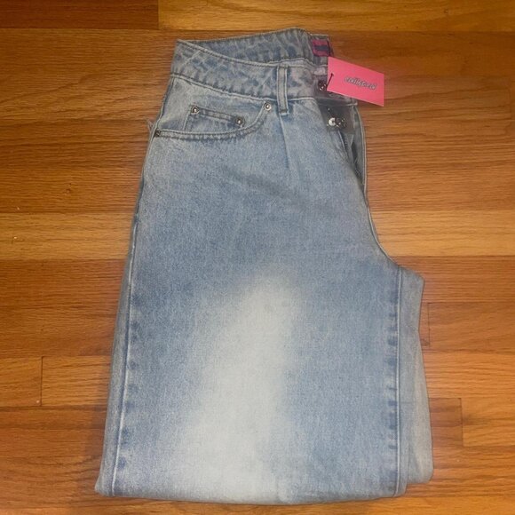 edikted blue low rise jeans - Picture 3 of 3